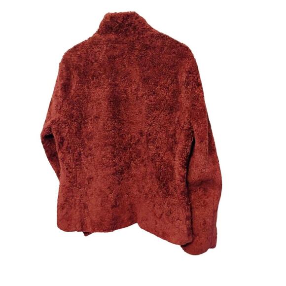 Pendleton Sherpa Wool Teddy Full Zip Fleece Jacket Maroon Womens Size Small - Picture 4 of 8